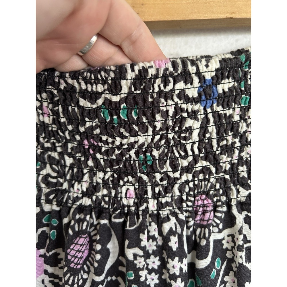 Marine Layer Corinne Tencel Linen Smocked Waist Boho Hippie Print Maxi Skirt XS - Picture 4 of 5